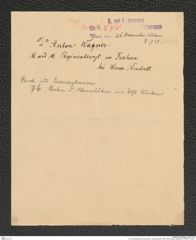 k.k. naturhistorisches Hofmuseum, Intendanzakten 1885-1896 (Hauer), Aktenzahl Z.738/1891, Seite 1